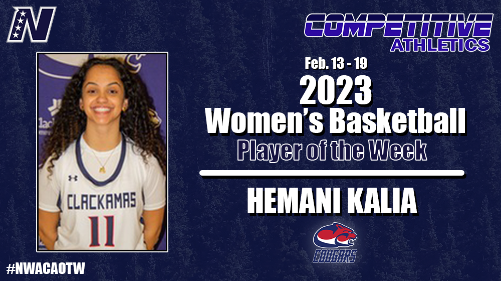 Women's Basketball Sophomore Hemani Kalia earns NWAC Player of the Week Honors